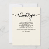 Wedding Foto Handgeschriebener Dank Mitteilungskarte (Rückseite)