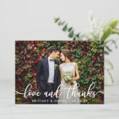 Wedding Foto Kraft Liebe and Dankcard Einladung (Stehend Vorderseite)