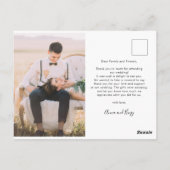 Wedding Foto Liebe Herzschrift Vielen Dank Postkarte (Rückseite)