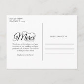 Wedding Foto Merci Beacoup Danke Karte (Rückseite)