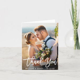 Wedding Foto Modernes Pinselskript Hinweis Vielen Karte
