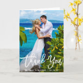 Wedding Foto Modernes Pinselskriptfalten Vielen Da Karte (Gelbe Blume)