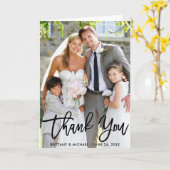 Wedding Foto Modernes Pinselskriptfalten Vielen Da Karte (Gelbe Blume)