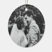 Wedding Foto Newlyweds Couple Keramik Ornament (Links)