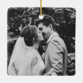 Wedding Foto Newlyweds Couple Keramikornament (Rückseite)