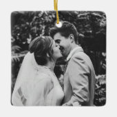 Wedding Foto Newlyweds Couple Keramikornament (Vorderseite)