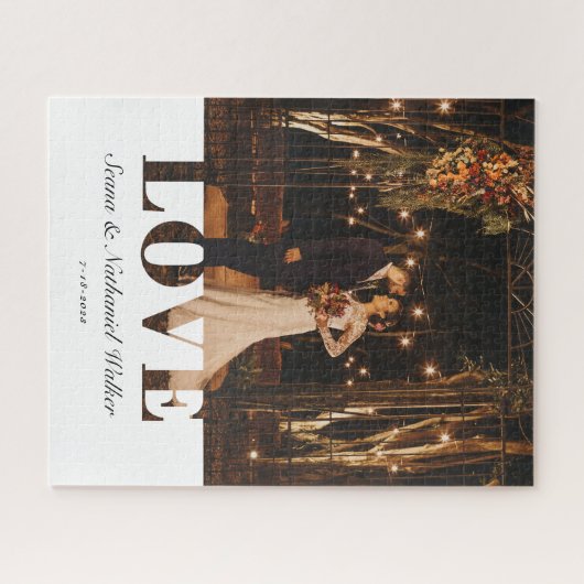 Wedding Foto Newlyweds Keepake Puzzle (Horizontal)