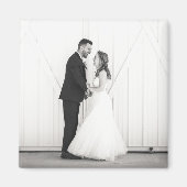 Wedding FOTO Newlyweds Mr. & Mrs. Schwarz-weiß Gef Magnet (Vorne)