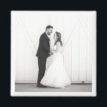 Wedding Foto Newlyweds Mr. & Mrs. Schwarz-weiß Gef Magnet<br><div class="desc">Maßgeschneidertes Hochzeitsstil in Schwarz/Weiß mit weißem FOTO. Einfach zu personalisieren,  um Ihre eigenen Lieblings-Foto. Moderner,  klassischer,  zeitloser Sake. Mix und Match kompletten Wedding / Keepake Kollektionen von TMCdesigns.</div>
