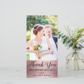 Wedding Foto Picture Rose Gold Shine Vielen Dank Dankeskarte (Stehend Vorderseite)