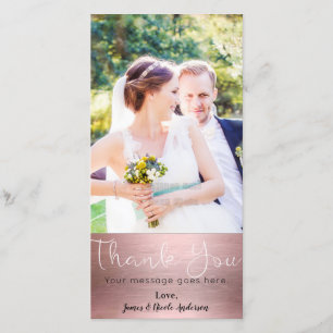 Wedding Foto Picture Rose Gold Shine Vielen Dank Dankeskarte