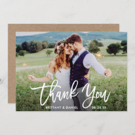 Wedding Foto Pinsel Skript Kraft Danke Karte