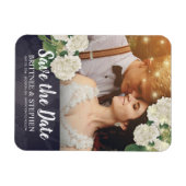 Wedding Foto Save the Date Hydrangea String Light Magnet (Horizontal)