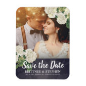 Wedding Foto Save the Date Hydrangea String Light Magnet (Vertikal)