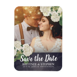 Wedding Foto Save the Date Hydrangea String Light Magnet