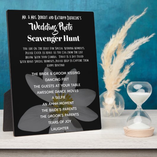 Wedding Foto Scavenger Hunt Black Fotoplatte (Seite)