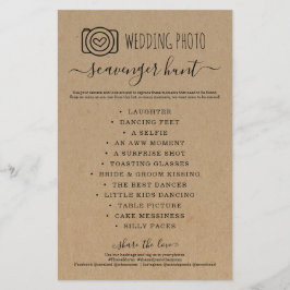 Wedding Foto Scavenger Hunt I Spy Game Kraft Flyer