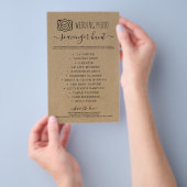 Wedding Foto Scavenger Hunt I Spy Game Kraft Flyer (Handgriff)
