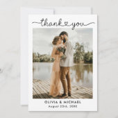 Wedding Foto Simple Elegante Herz Dankeschön Karte (Vorderseite)