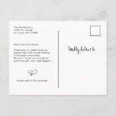 Wedding Foto Vielen Dank Ankündigungspostkarte (Rückseite)
