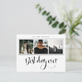 Wedding Foto Vielen Dank Ankündigungspostkarte (Stehend Vorderseite)