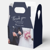 Wedding Foto Vielen Dank Blue Personalizable Geschenkschachtel (Geöffnet)