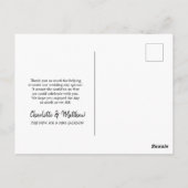 Wedding Foto Vielen Dank Blume Collage Postkarte (Rückseite)