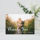 Wedding Foto Vielen Dank Dankeskarte (Stehend Vorderseite)