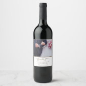 Wedding Foto Vielen Dank Elegant Personalizable Weinetikett (Vorderseite)