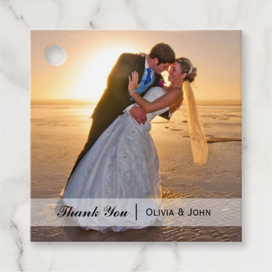 Wedding Foto Vielen Dank Geschenkanhänger (Vorderseite)