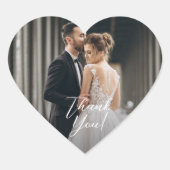 Wedding Foto Vielen Dank Herz-Aufkleber (Vorderseite)