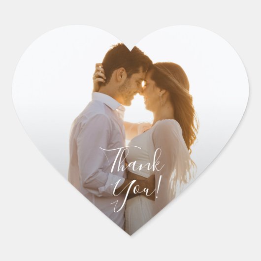 Wedding Foto Vielen Dank Herz-Aufkleber (Vorderseite)