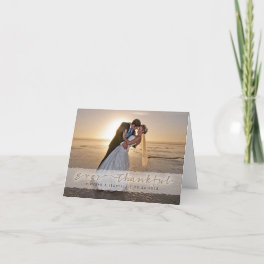 Wedding Foto Vielen Dank | je dankbar Dankeskarte (Vorderseite)