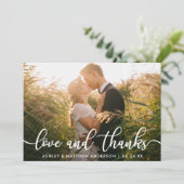 Wedding Foto Vielen Dank | Liebe und Dank Dankeskarte (Stehend Vorderseite)