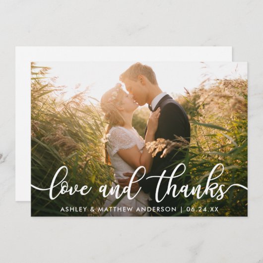 Wedding Foto Vielen Dank | Liebe und Dank Dankeskarte (Vorne/Hinten)