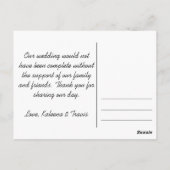 Wedding Foto Vielen Dank Postkarte (Rückseite)