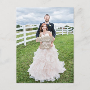 Wedding Foto Vielen Dank Postkarte