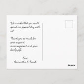 Wedding Foto Vielen Dank Postkarte (Rückseite)