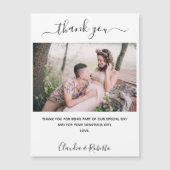 Wedding Foto White Luxus danke Ihnen Karte Magnet (Vorderseite)