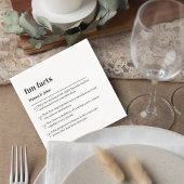 Wedding Fun Facts Cocktail Napkin Serviette