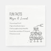 Wedding Fun Fakten handgezeichnete Champagnerturm Serviette (Vorderseite)