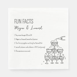 Wedding Fun Fakten handgezeichnete Champagnerturm Serviette