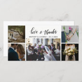 Wedding fünf Foto-Liebe u. Dank-Skript Dankeskarte (Vorne/Hinten)