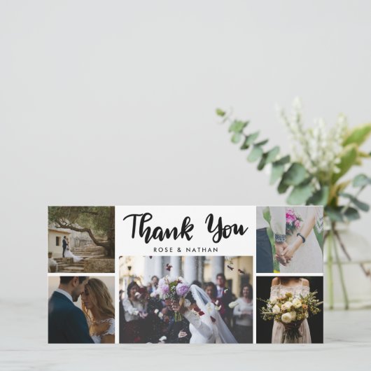 Wedding fünf Fotos danke Script (Stehend Vorderseite)