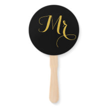 Wedding Game Round Hand Fan für Mr. oder Mrs.
