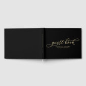 Wedding Gast Book Chic Gold Script Black Gästebuch (Voll)