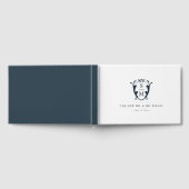 Wedding Gast Book Monogram Wappen Navy Blue Gästebuch (Voll)