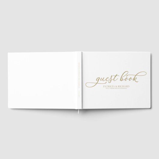 Wedding Gast Book Simple Chic Gold Script Gästebuch (Voll)