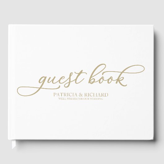 Wedding Gast Book Simple Chic Gold Script Gästebuch (Vorderseite)