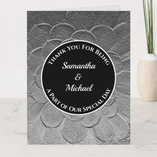 Wedding Gast Vielen Dank Elegant Silver Danke (Vorderseite)